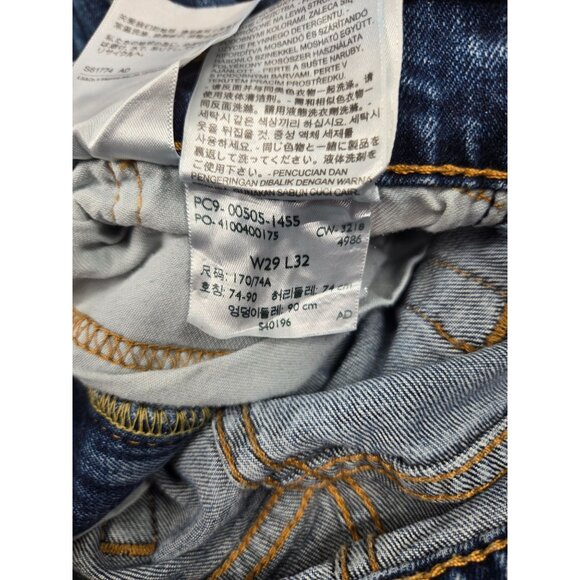 Levis Mens Blue 505 Slim Fit‎ Jeans tag: W29 L32 Measure 27x30 - Picture 6 of 9